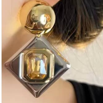 Chandelier Mirror Earring - Geo
