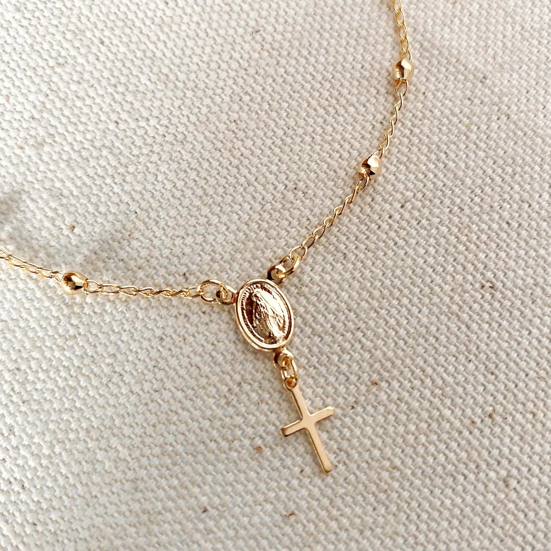 18k Gold Filled Delicate Rosary Bracelet