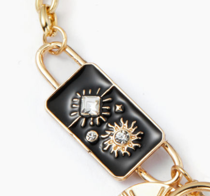 Celestial Black Coin Charm Black Moon Necklace