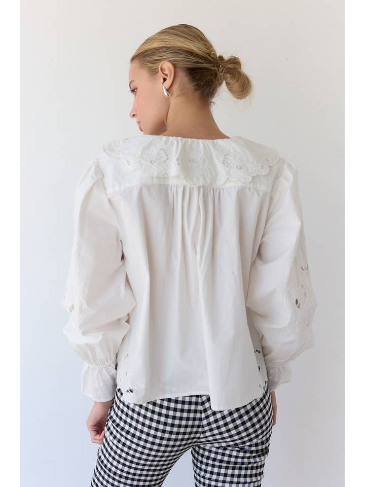 Emma Eyelet Ruffle Blouse