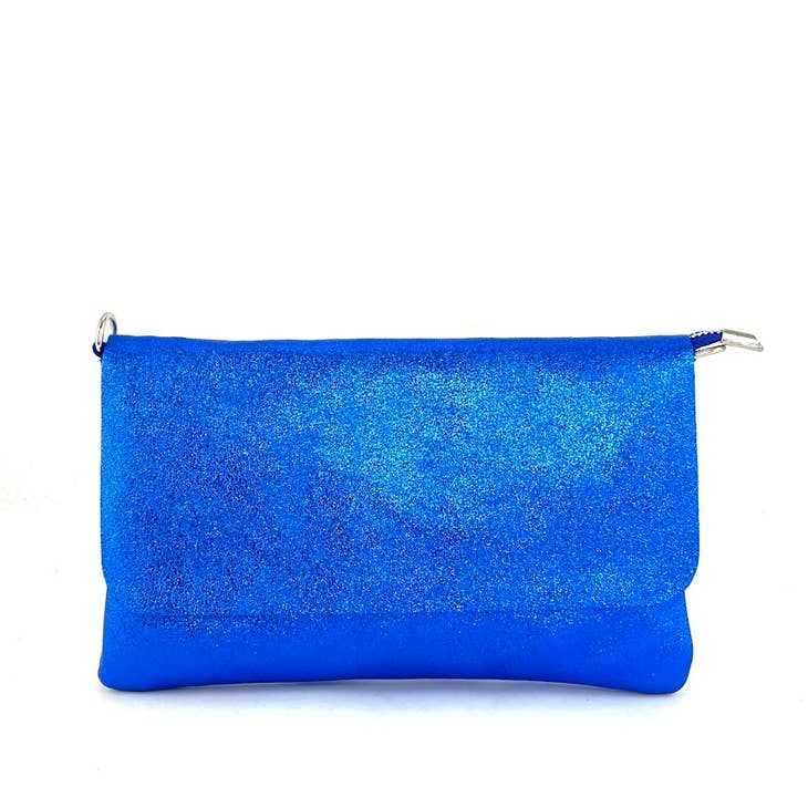 Classic Genuine Leather Metallic Clutch Crossbody