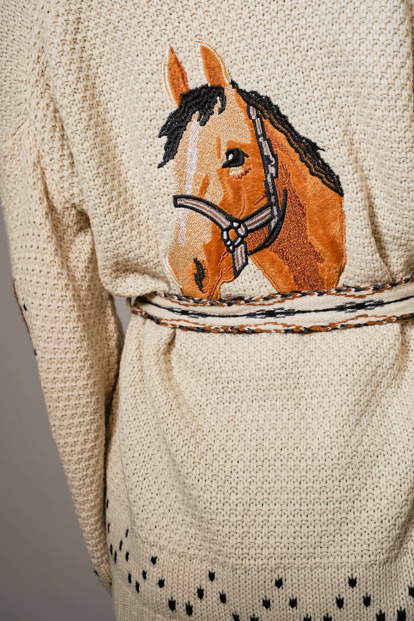 Cowgirl Western Horse Cardigan Sweater