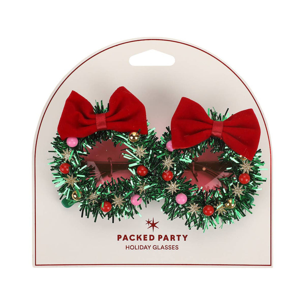 Fa La La Wreath Novelty Glasses