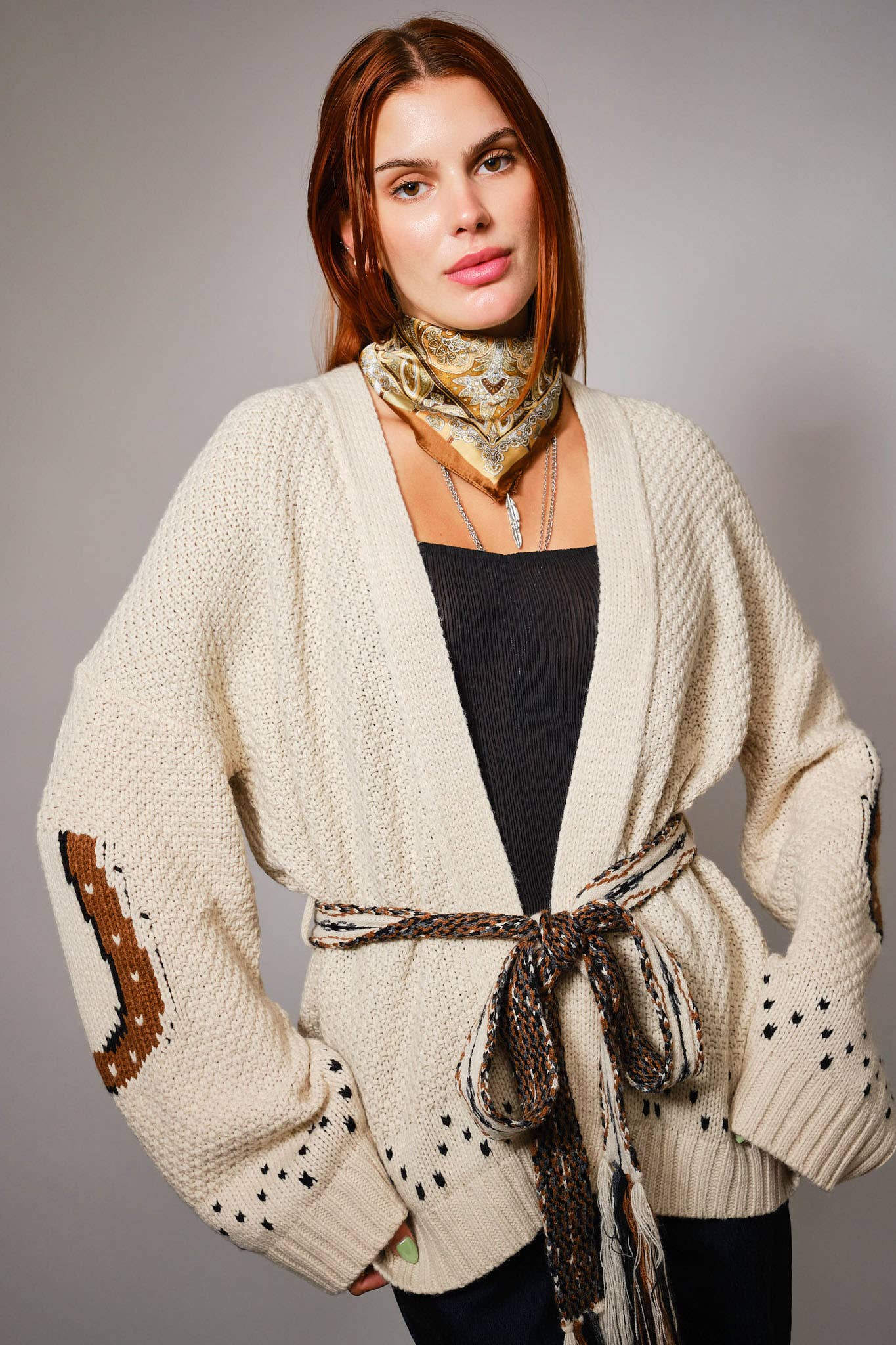 Cowgirl Western Horse Cardigan Sweater