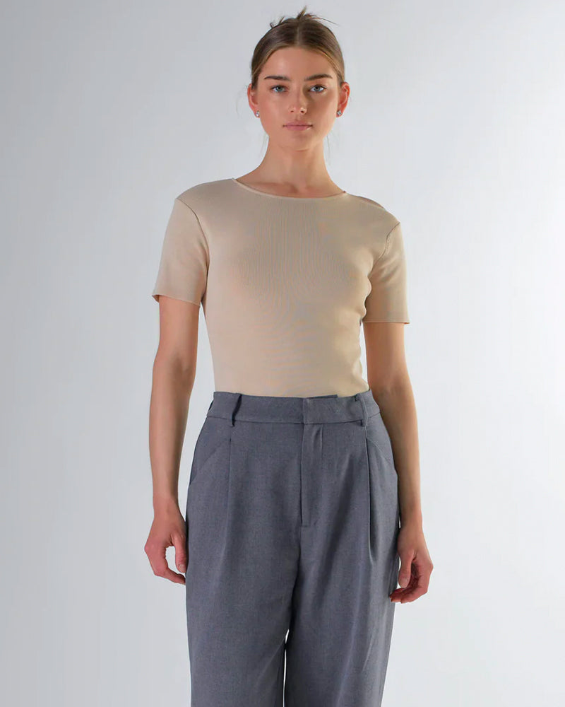 Back Cut-out Detail Knit Top