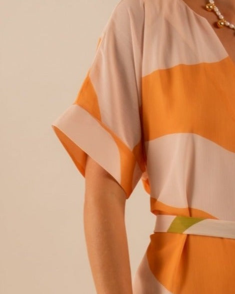 Beatrice Kaftan Dress Sunset Swirling Wind