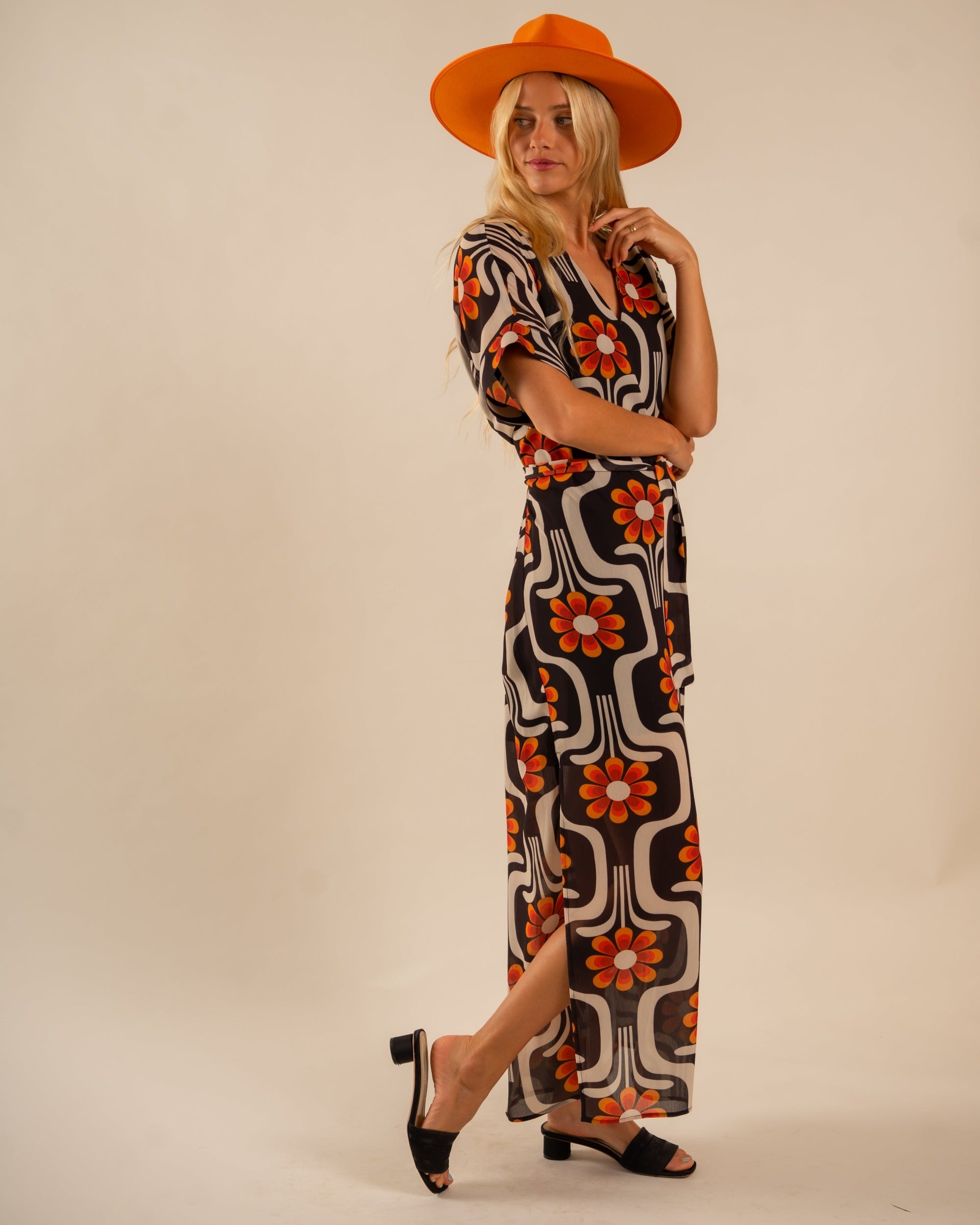 Beatrice Kaftan Dress All Over Wild Flower Pattern