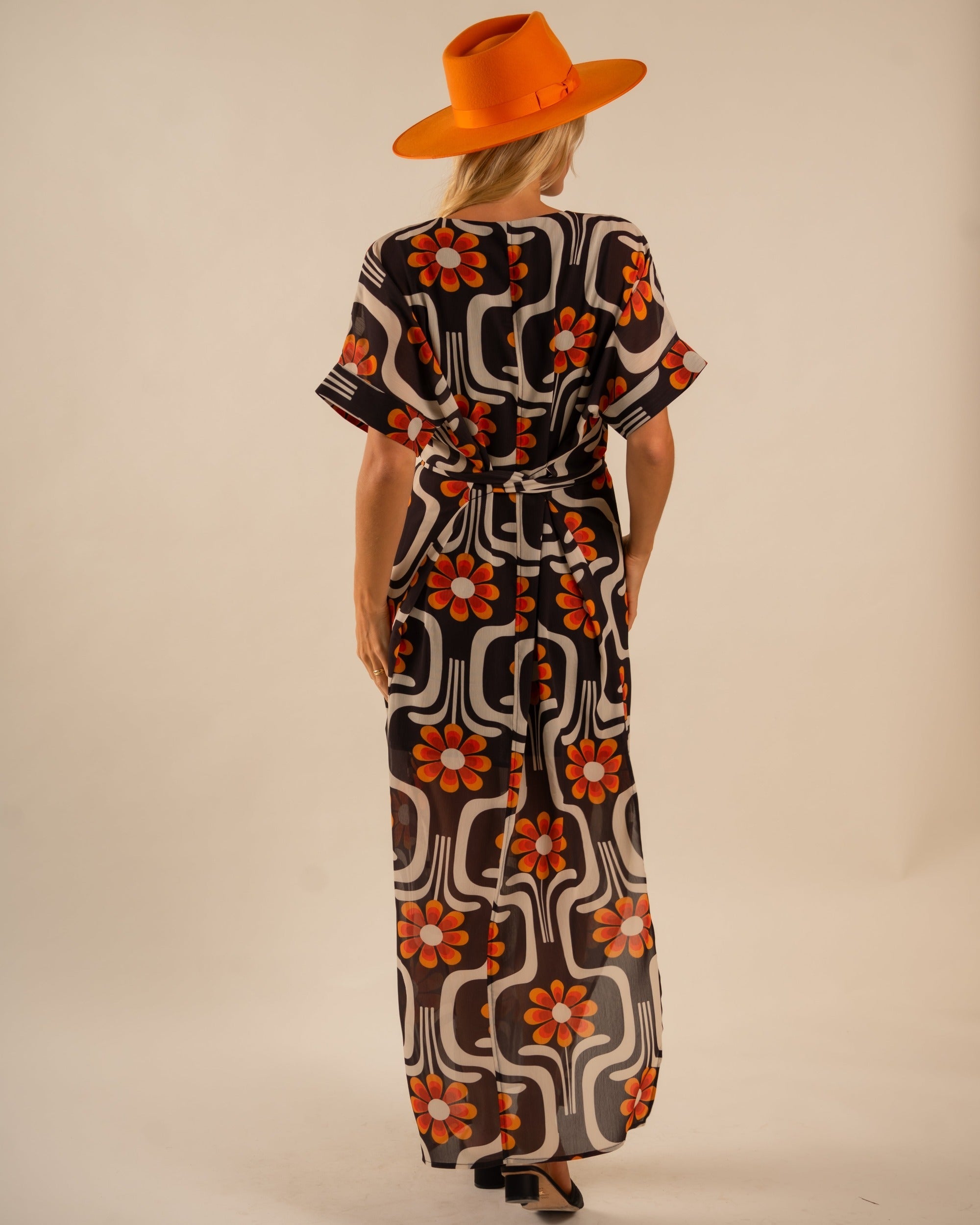 Beatrice Kaftan Dress All Over Wild Flower Pattern