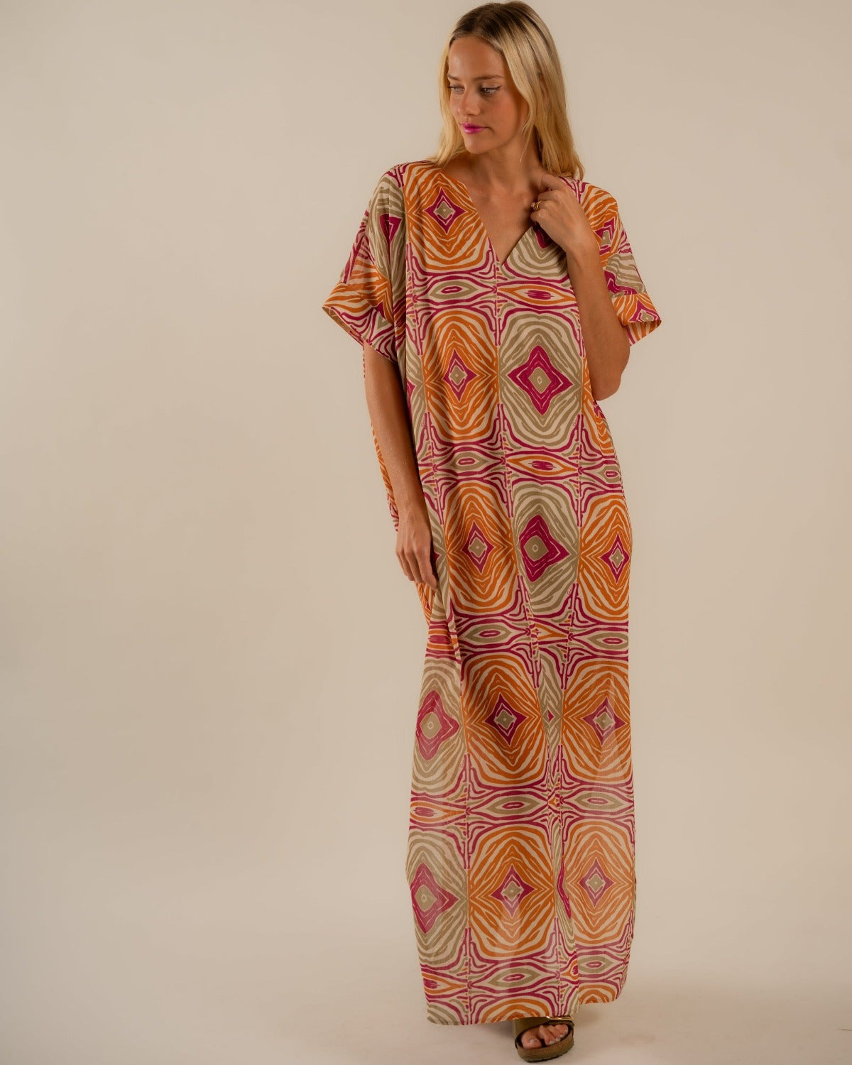 Beatrice Kaftan Dress Mesmerized Pattern