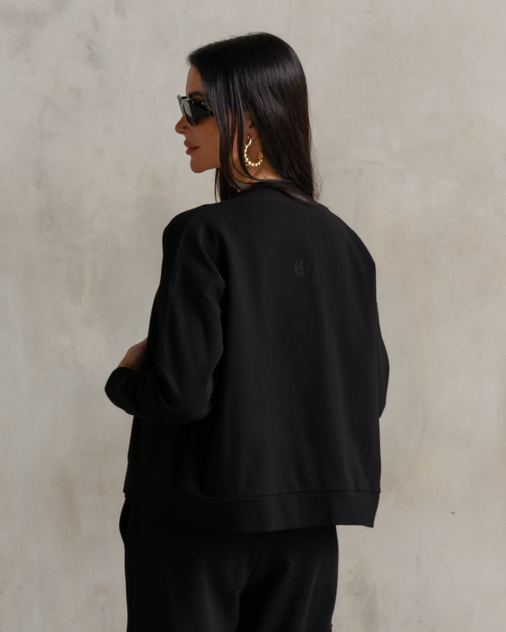 Court Interlock Cardigan Black