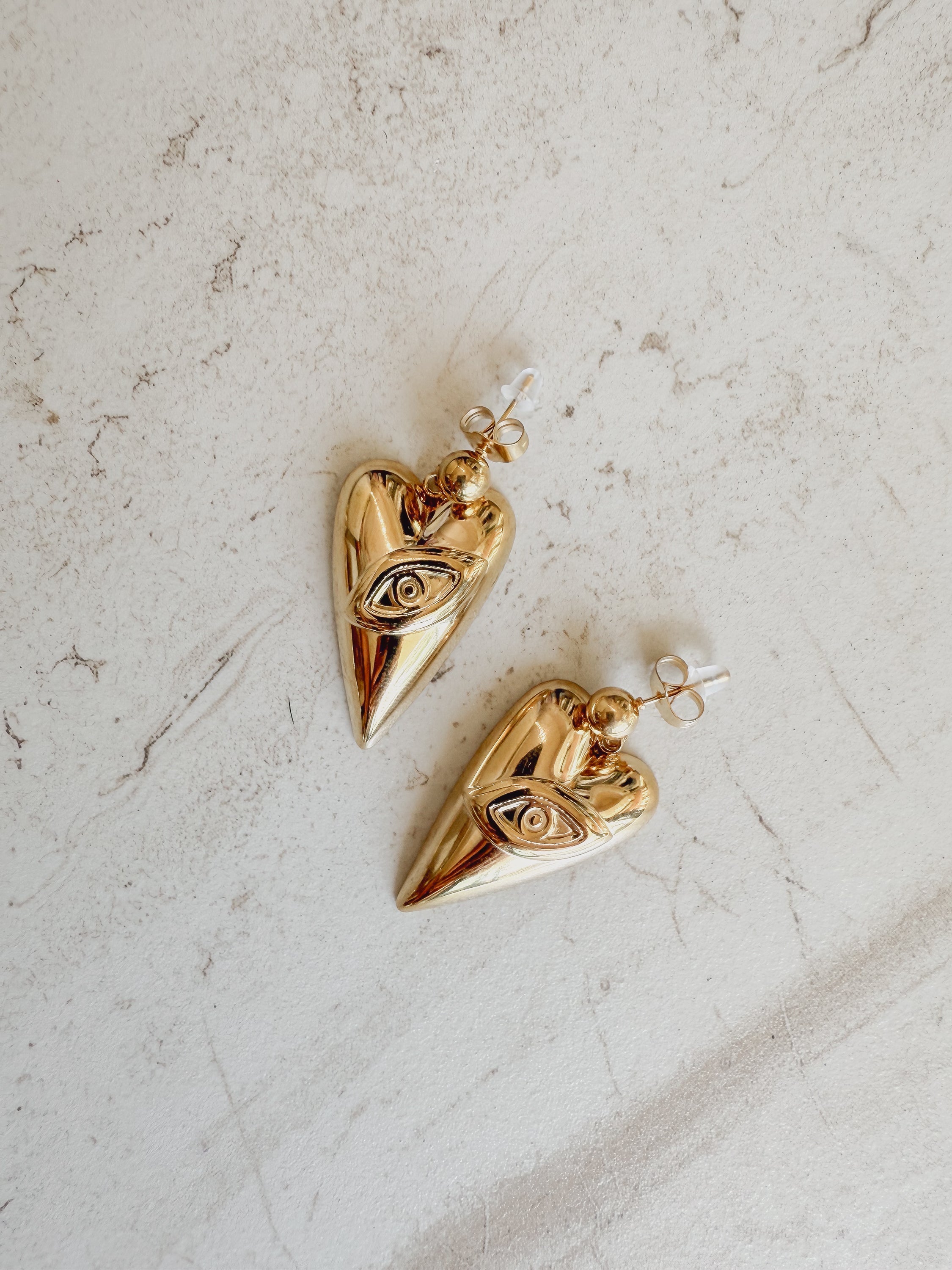 Eye Heart Drop Earrings