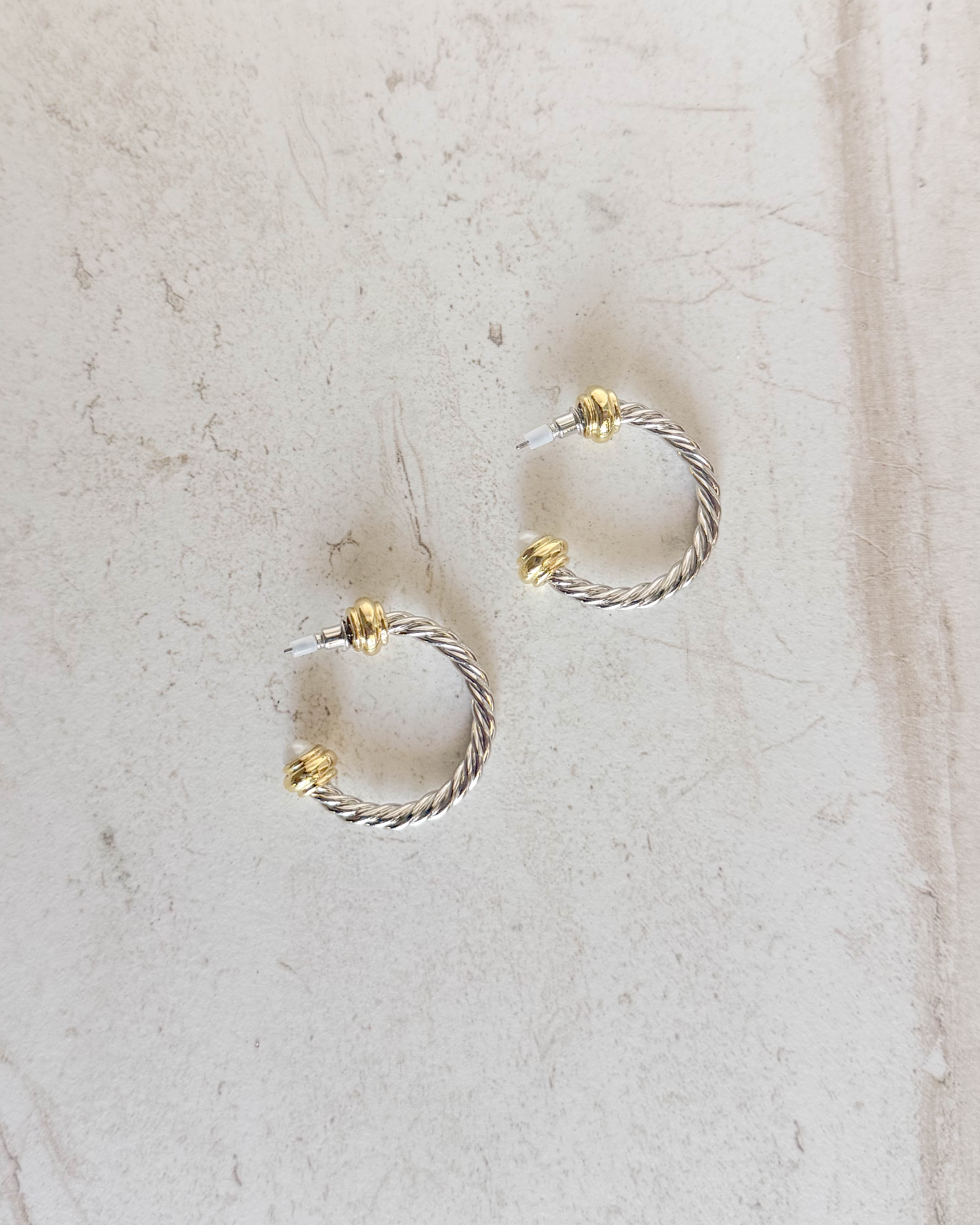 Duo Mixed Medal Rope Hoops - Pearl