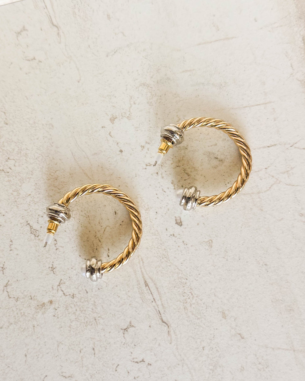 Duo Mixed Medal Rope Hoops - Pearl