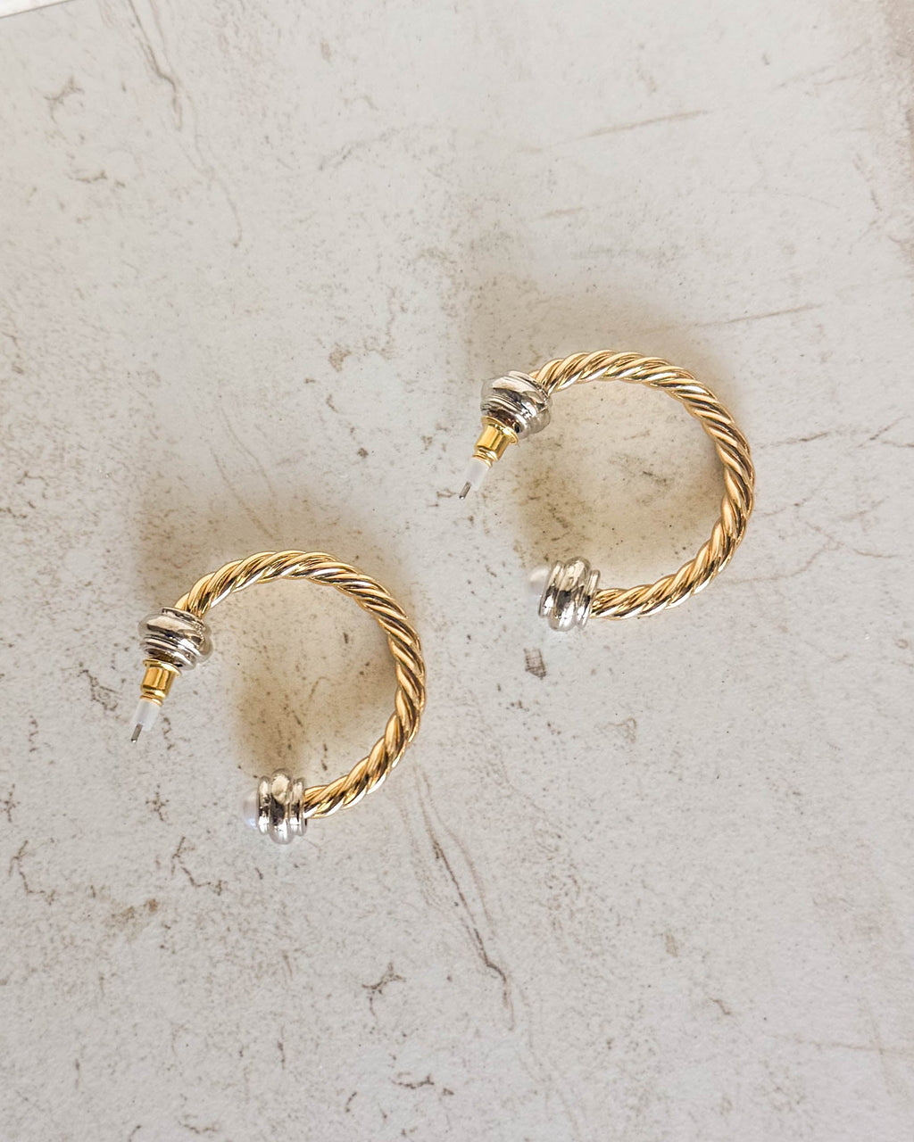 Duo Mixed Medal Rope Hoops - Pearl