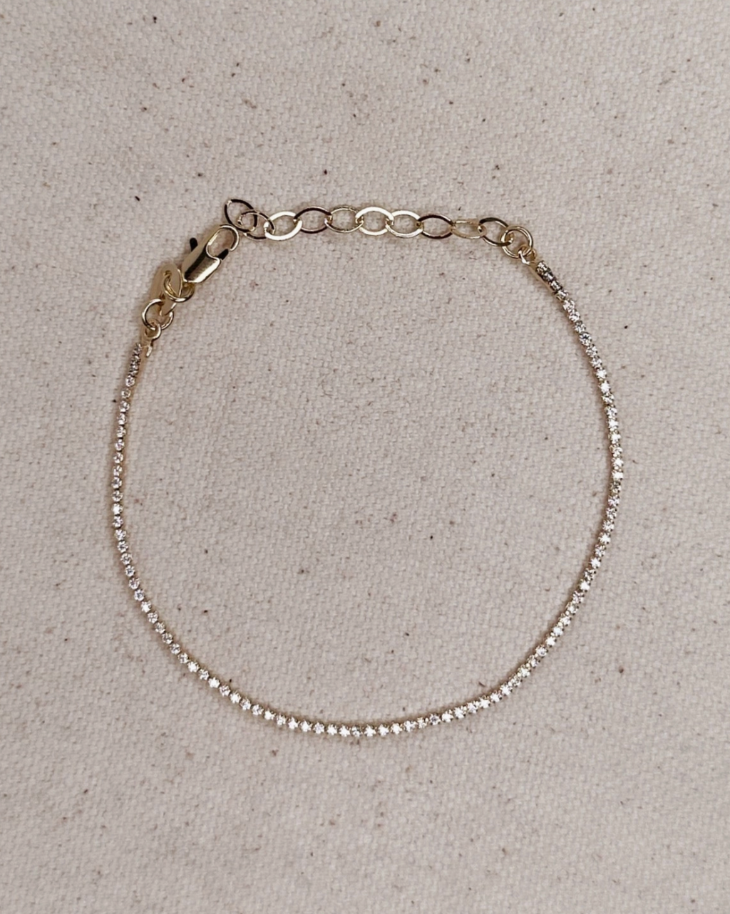 18k Gold Filled 1.2mm Cz Tennis Bracelet