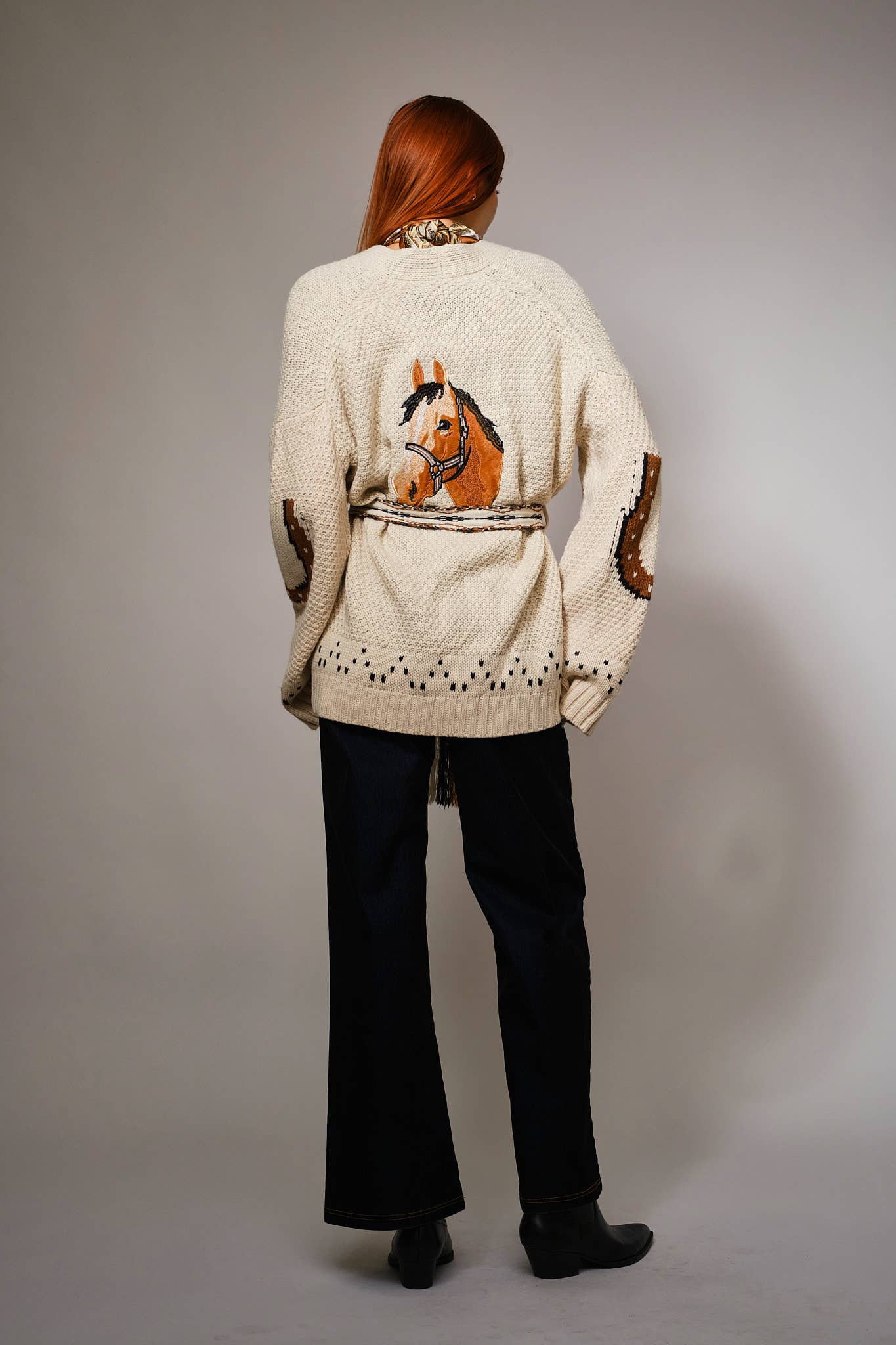 Cowgirl Western Horse Cardigan Sweater