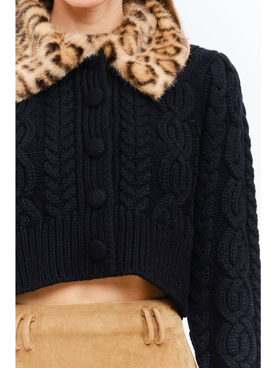 Black leopard Cardigan