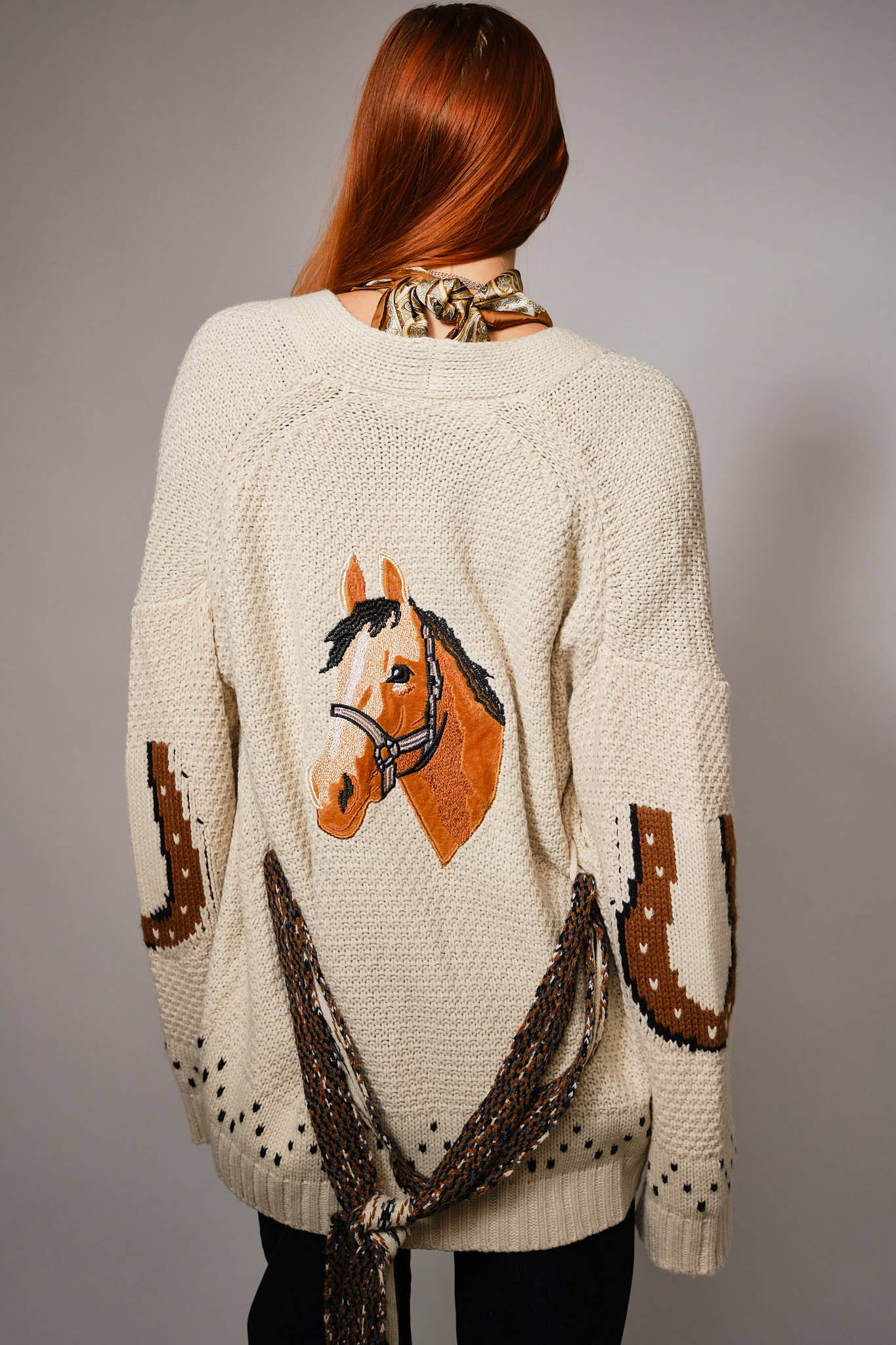 Cowgirl Western Horse Cardigan Sweater