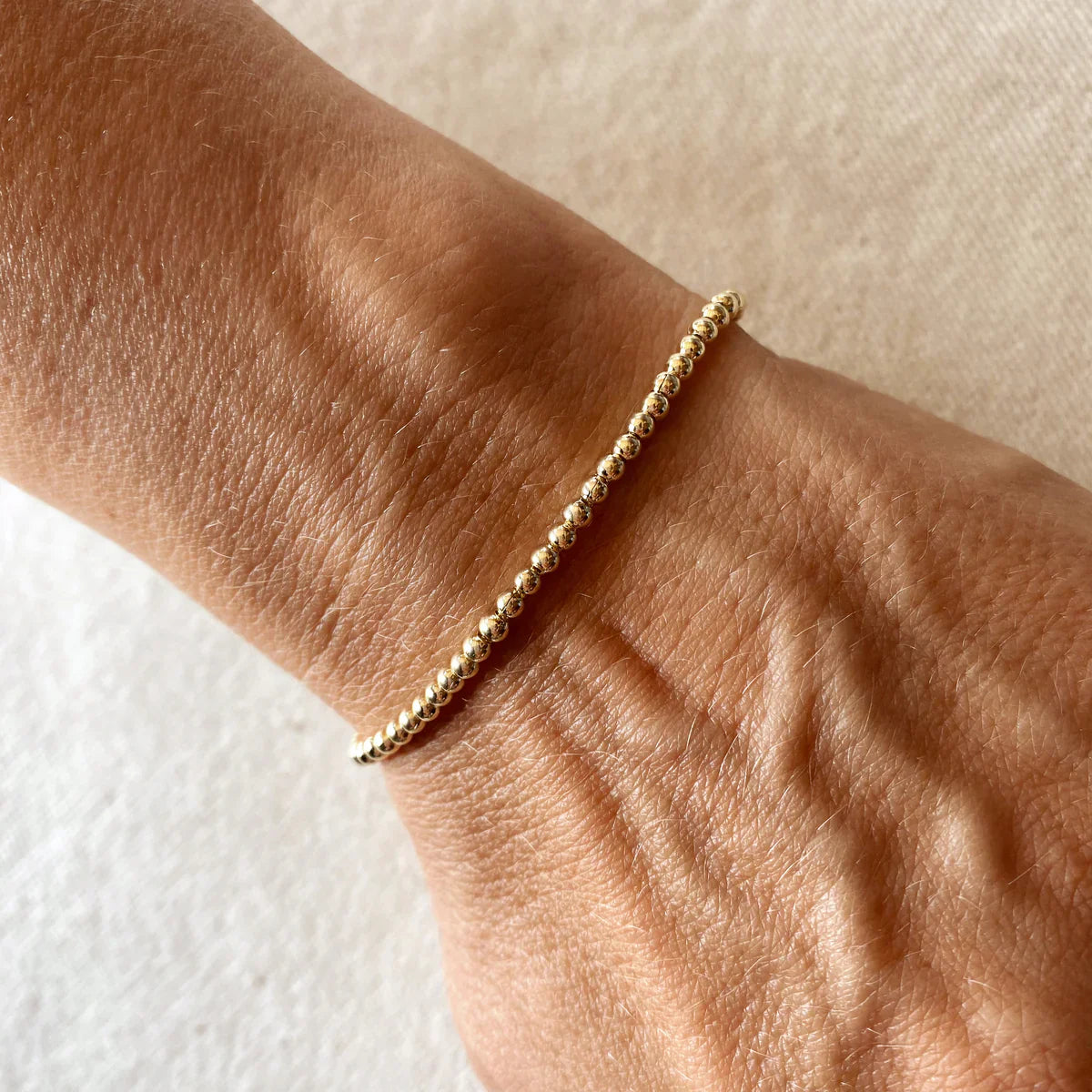 18k Gold Filled 2.5mm Beaded Bracelet